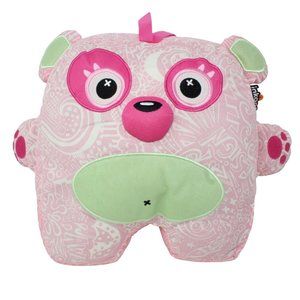 Inkoos Pink Glow in the Dark Bear Draw On Wash Out Plush Stuffed Animal 11"